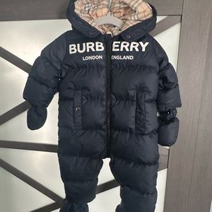 Burberry Blue Puffer Jacket with Hood